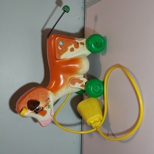 Vintage Fisher Price Cow Pull Toy Molly Moo